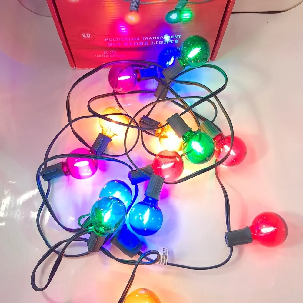 Wondershop Target G40 Globe Lights Multicolor transparent 20 lights Christmas